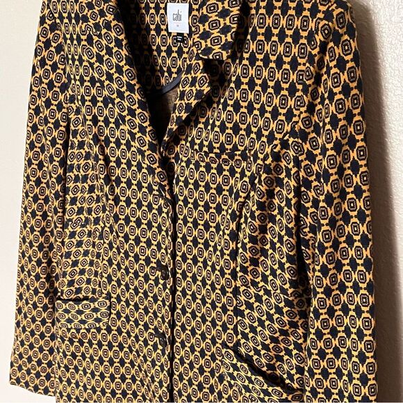 CAbi Kensington Proper Standout Blazer Style 3372 Yellow Gold/Blue Size Medium - Picture 4 of 12